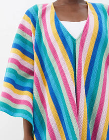 La DoubleJ Costiera Striped Cotton Blend Mini Kaftan