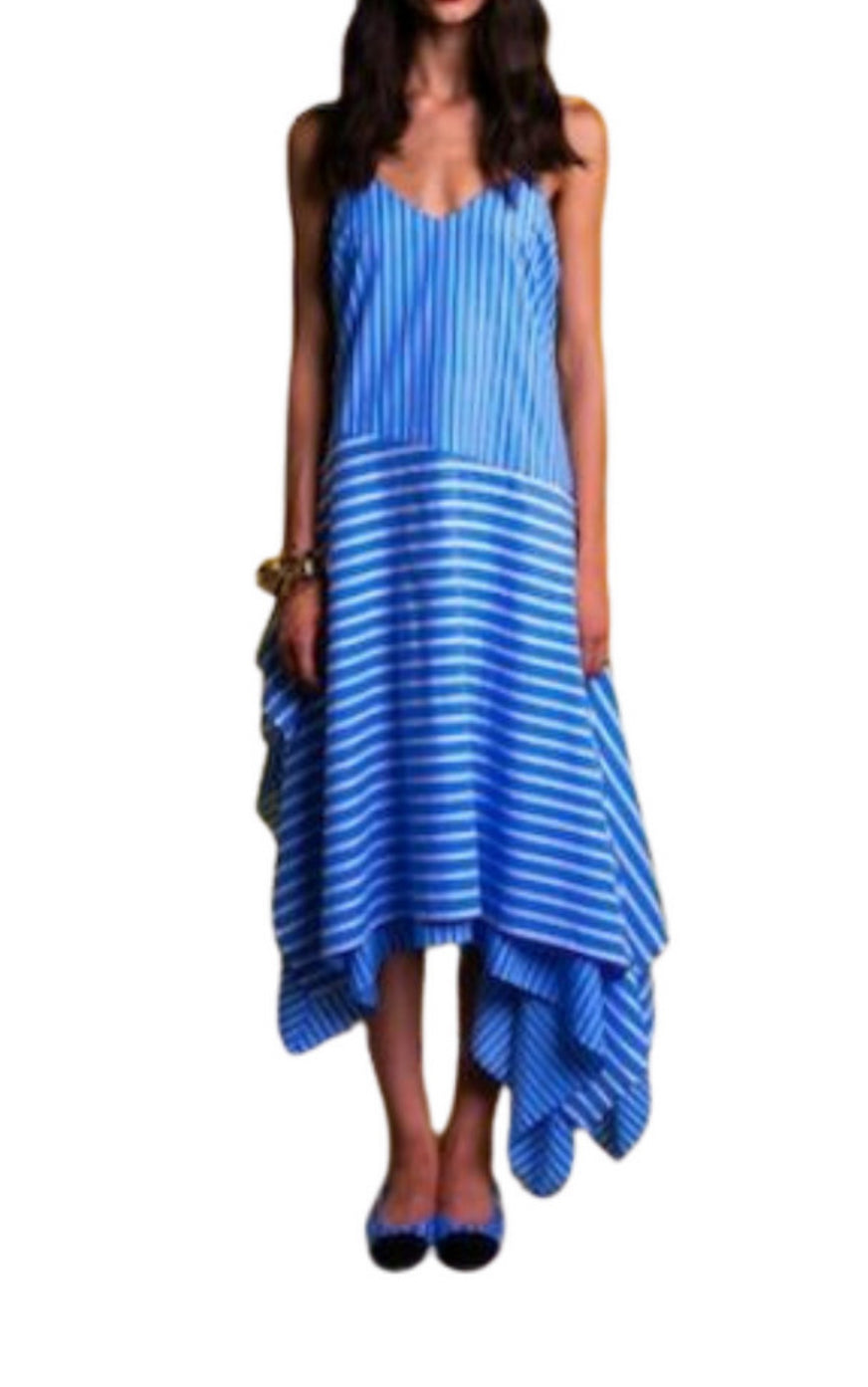 Du Paradis Banker Bengal Stripe Dress - Blue/White