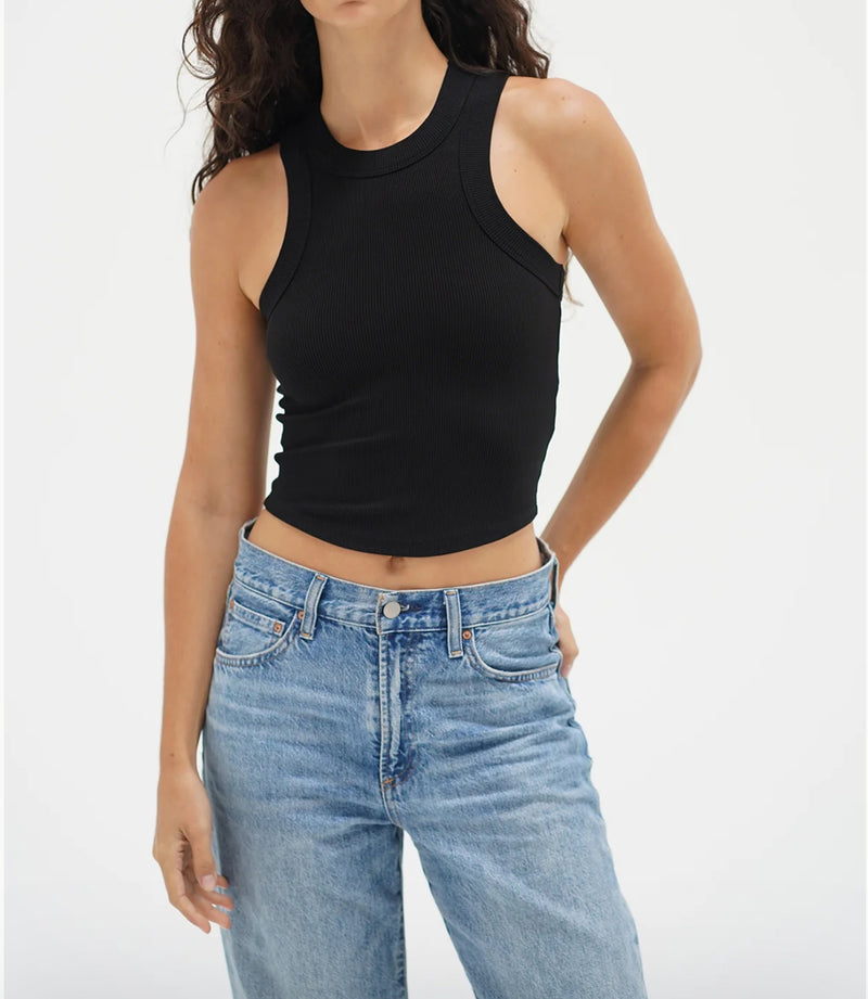 LNA Detra Ribbed Tank - Black