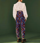 Farm Rio Embroidered Corduroy Pants