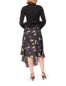 Cara Cara Callie Skirt - Black Flower Shower