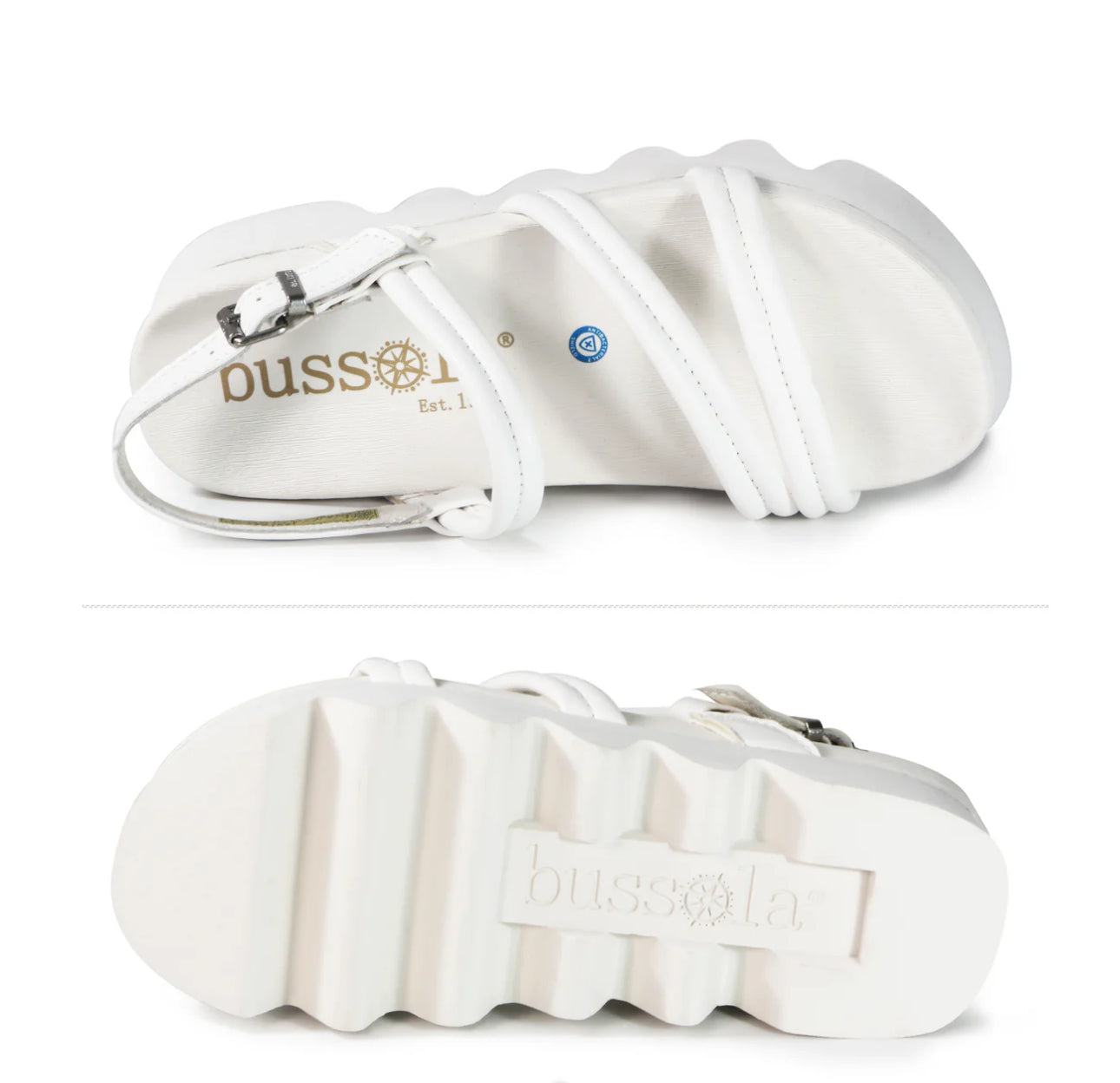 bussola Capri Strappy Sandals (Bianco)