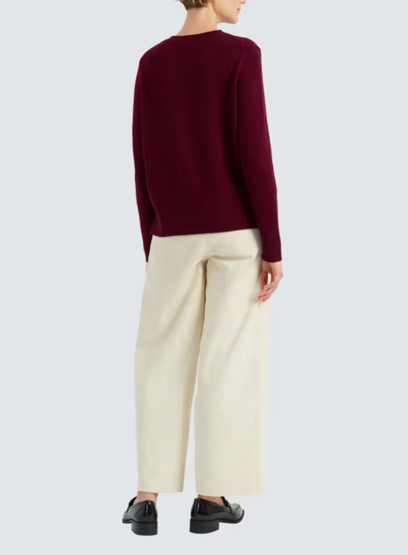 Chinti & Parker Boxy Pure Cashmere Jumper - Claret