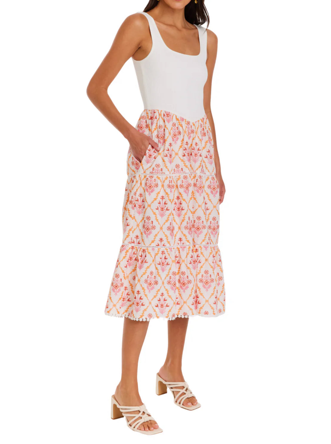 Allison New York Pink Cross Stich Giselle Dress