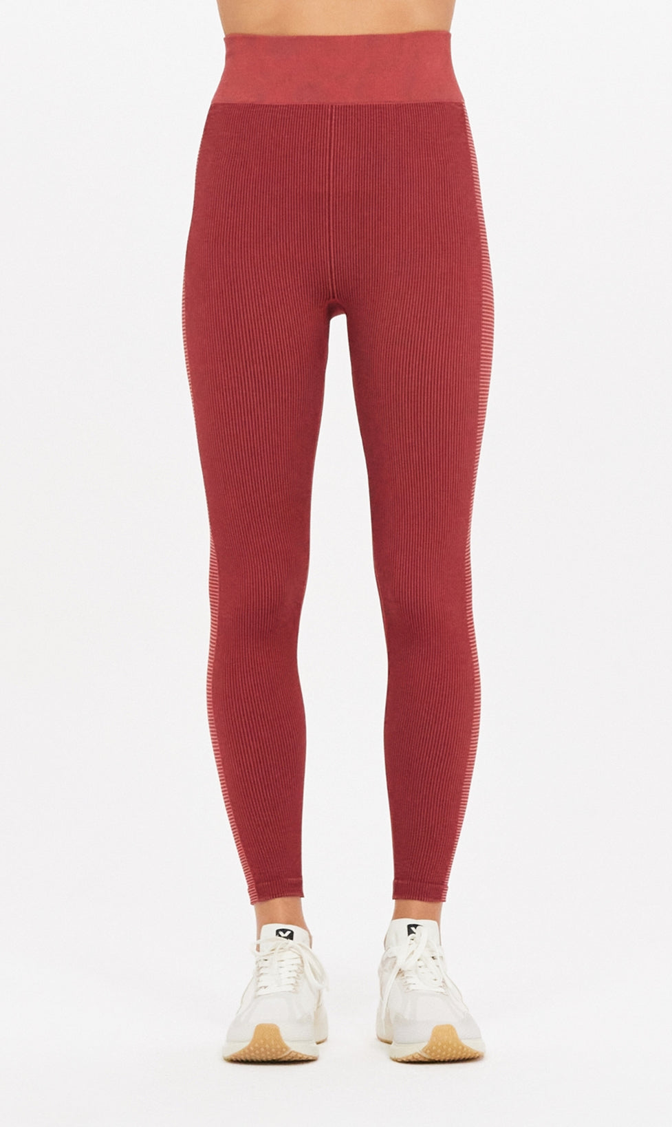 The Upside Ribbed Seamless Midi Pant - Sangria