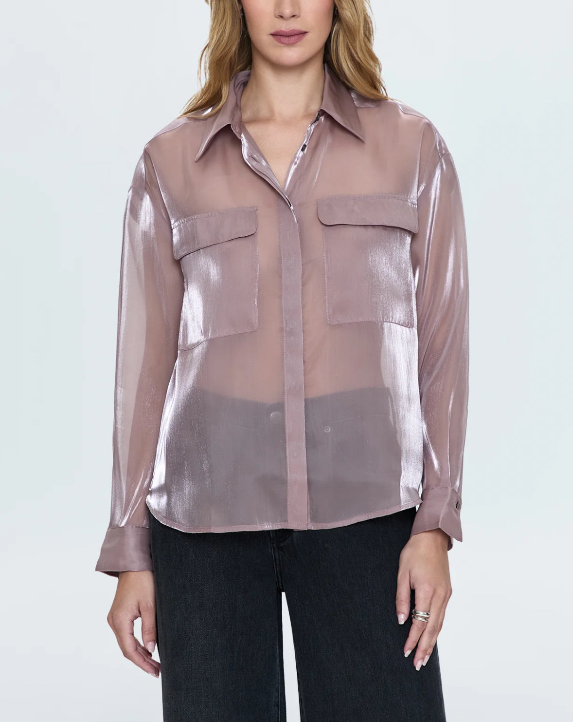Pistola Miranda Sheer Shirt - Pink Plum