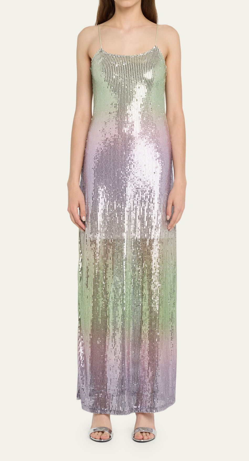 LoveShackFancy Grand Ombré Sequined Maxi Dress