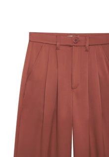 Anine Bing Carrie Silk Trousers - Terracotta