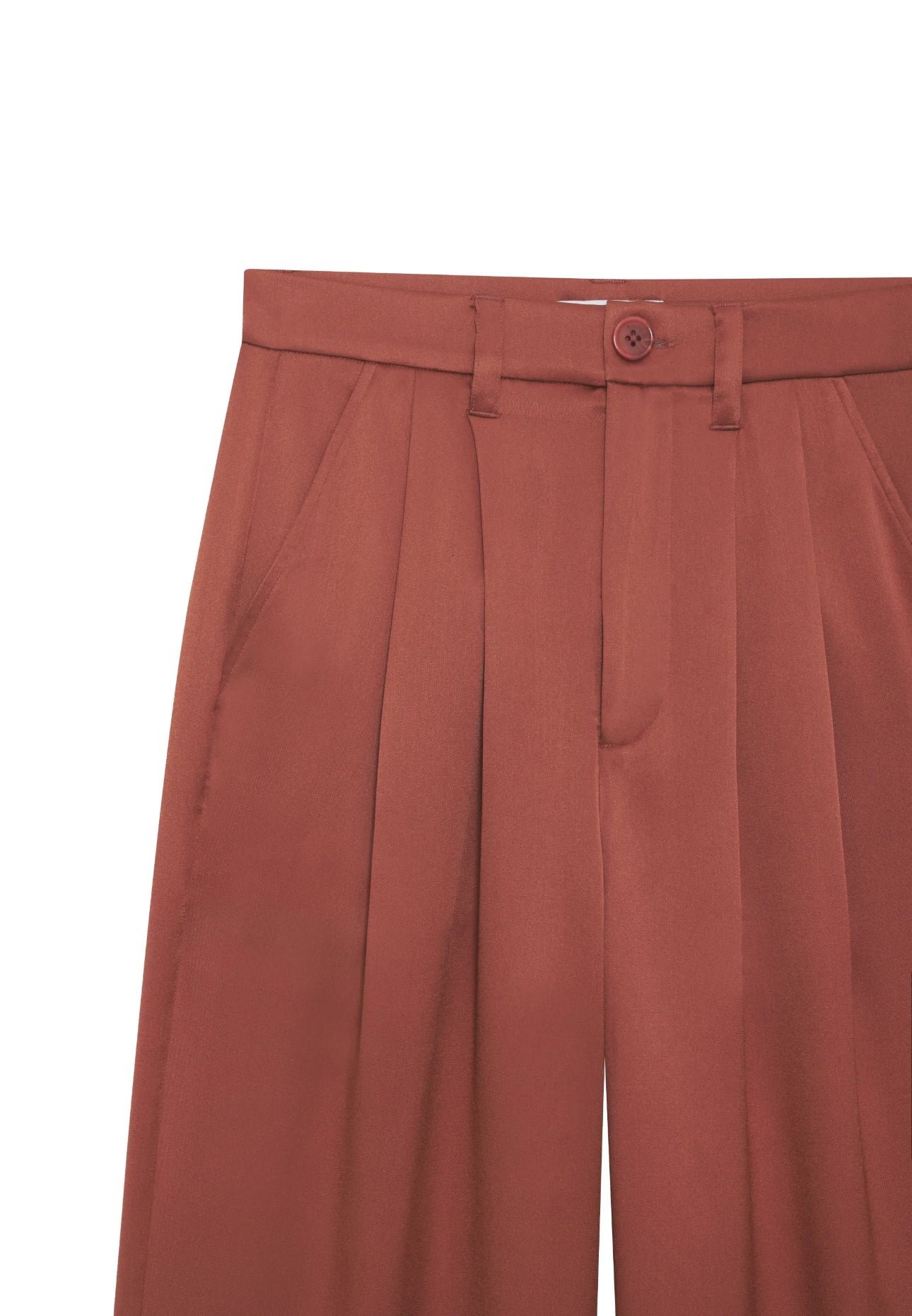 Anine Bing Carrie Silk Trousers - Terracotta