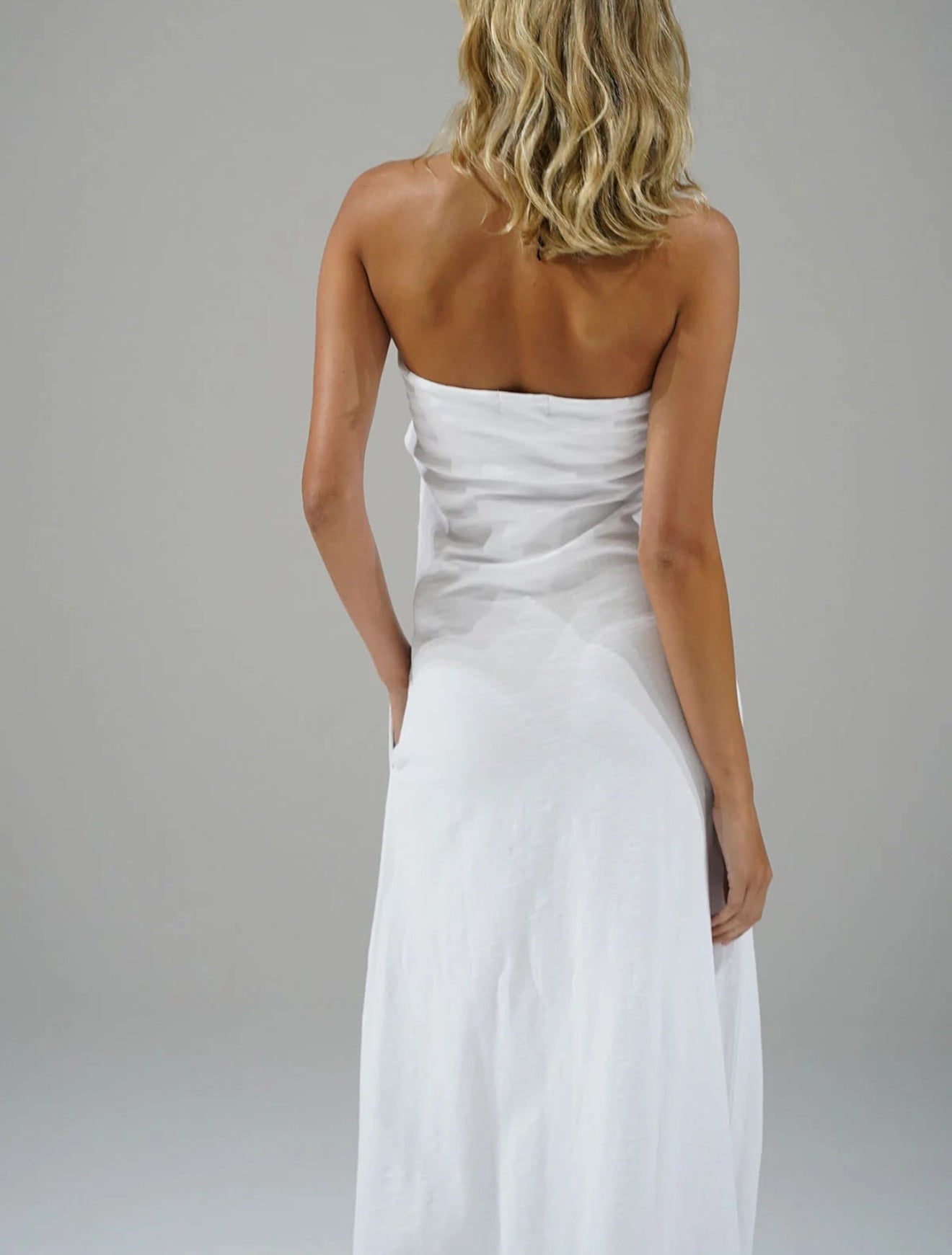 LNA Topanga Strapless Dress - White