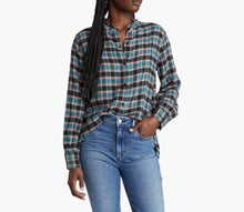 Rails Andie Plaid Flannel Button-Up Shirt - Rose Teal Coal