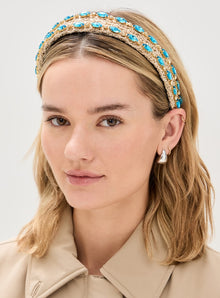 Lele Sadoughi Aqua Bessette Crystal Headband