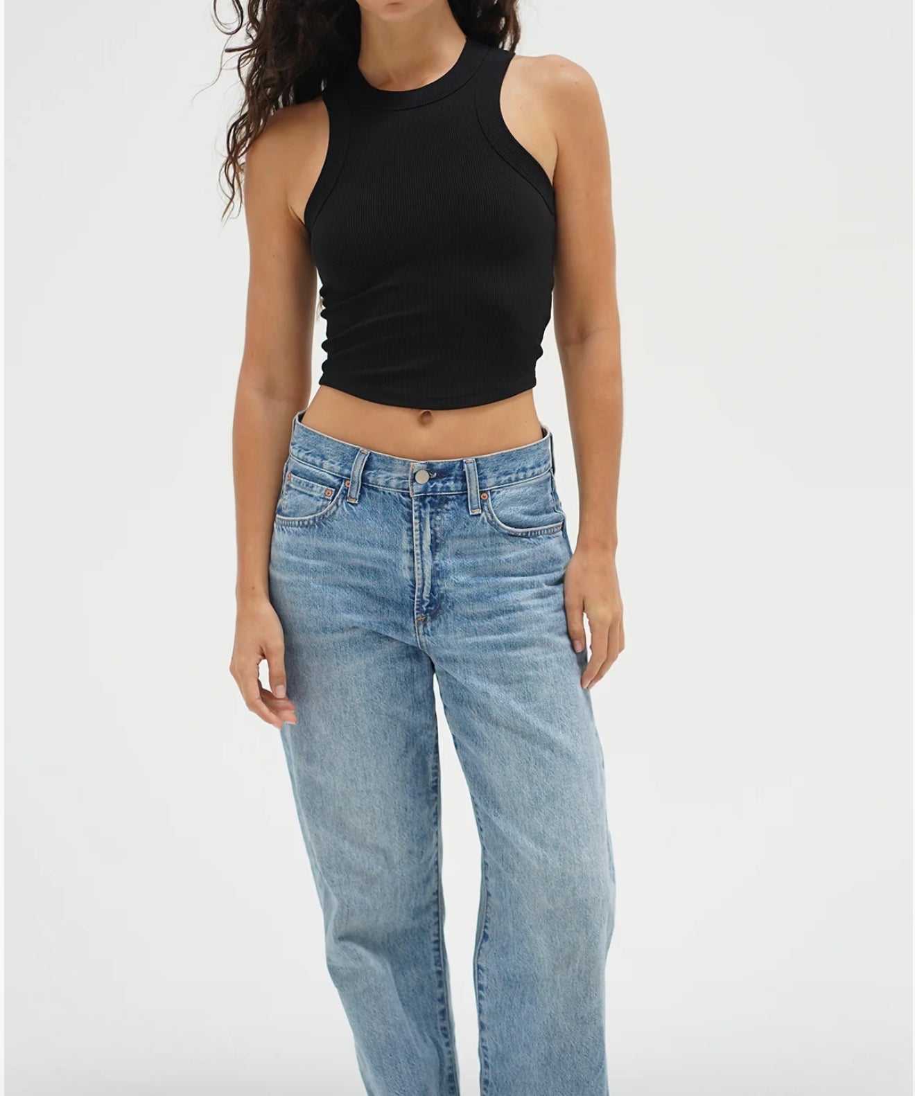 LNA Detra Ribbed Tank - Black