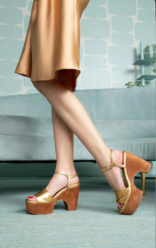 Clergerie Verano Platform Sandal - Golden