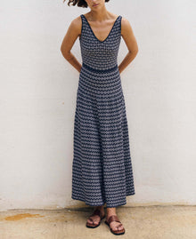 Sita Murt Diamond Geo Jacquard Sweater Dress - Navy
