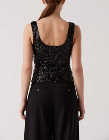 Sophie Rue Rael Sequin Tank - Black
