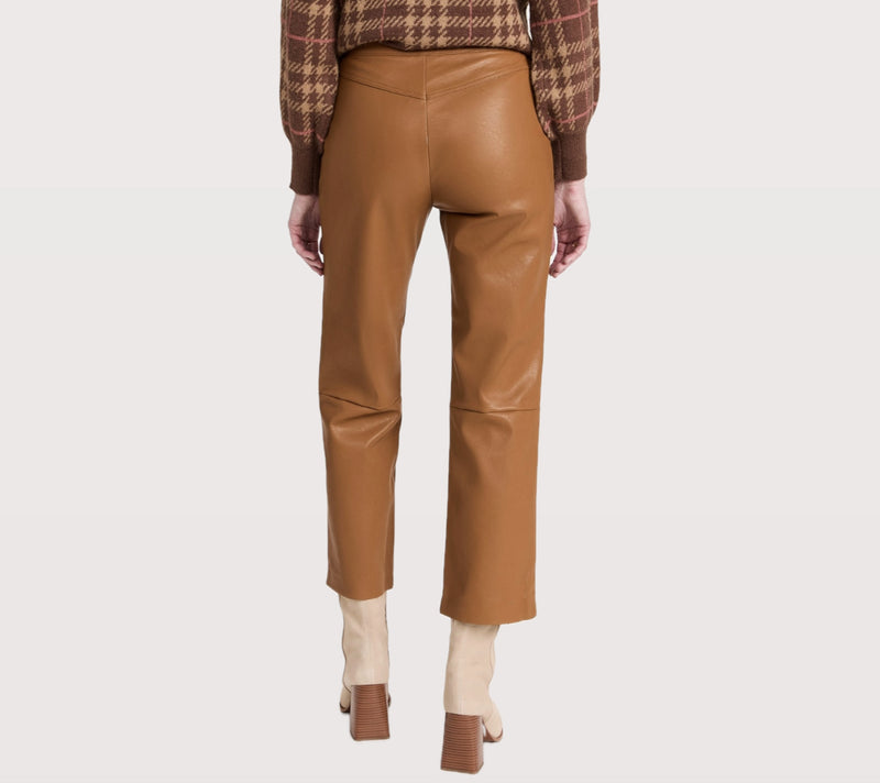 LNA Rune Faux Leather Pants - Toffee
