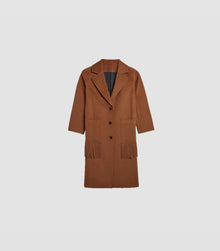 Apparis Eleanor Fringe Detail Duster Coat - Camel