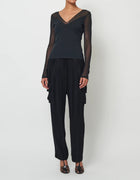 Raquel Allegra Long Sleeve Poppy Top - Black