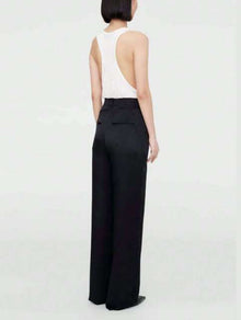 Anine Bing Carrie Silk Trousers - Black