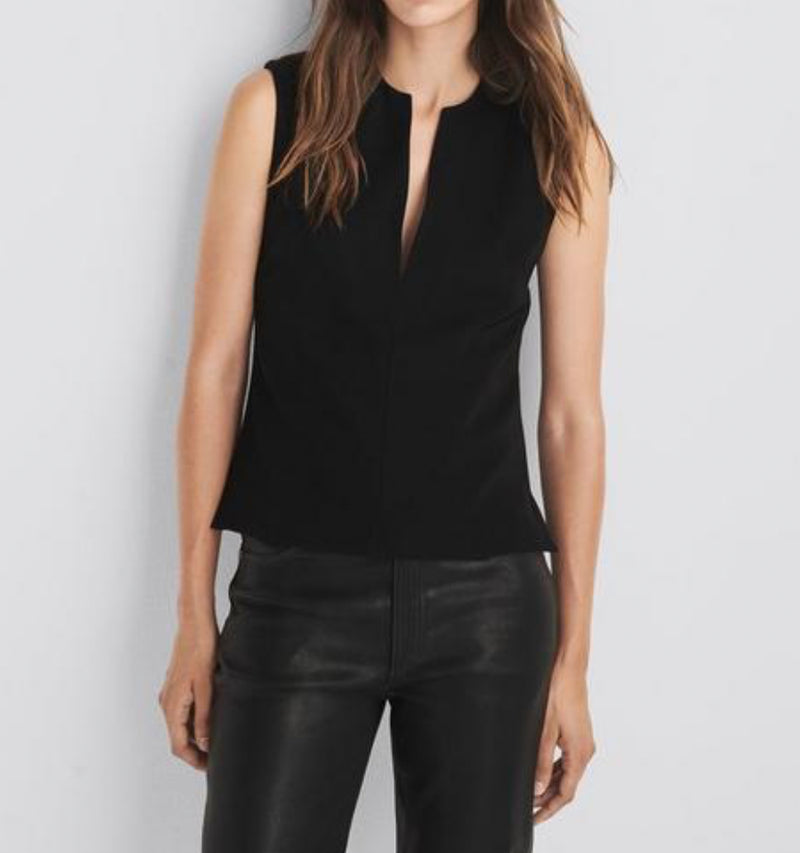 rag & bone Sonia Sleeveless Crepe Top - Black