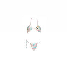 Monica Hansen Vintage Chic Halter Top - Pink Abstract Print