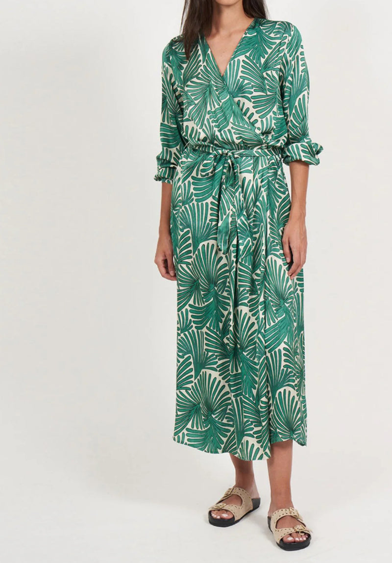 Hartford Long Palm Print Rosaline Dress