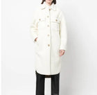 Apparis Single-Breasted Faux Shearling Coat - White