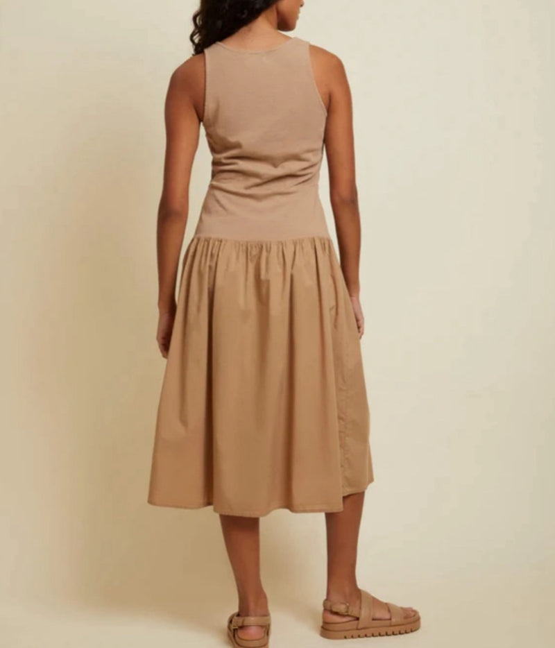 Nation Ltd Carrie Romantic Sun Dress - Cafe Au Lait