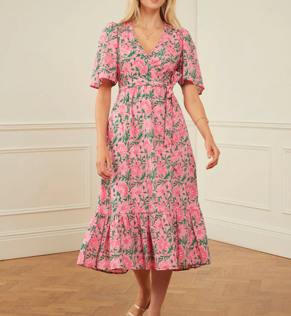 Pink City Prints Jemima Dress - Bubblegum Rose