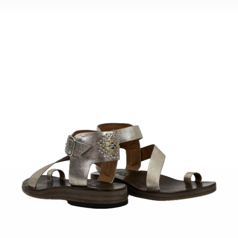 Calleen Cordero Amanda Wedge Sandal - Dusty Gold With Nickel/Brass