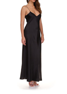 DANNIJO Mossy Maxi Slip Dress - Noir