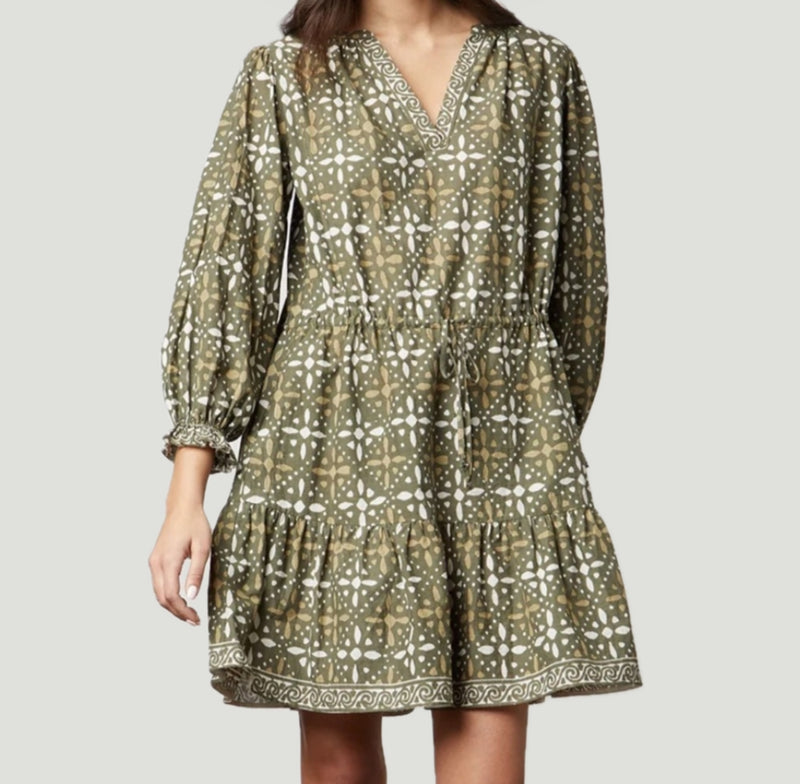 Velvet by Graham & Spencer Katarina Printed Boho Dress - Hunter