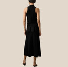 White + Warren Cashmere Midi A-Line Skirt - Black