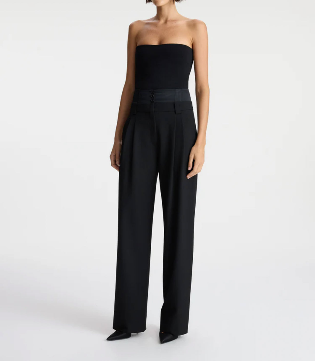 A.L.C Brady Satin Contrast Pant - Black