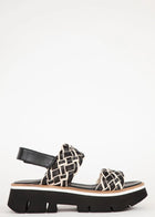 HOMERS Duyba Two Tone - Ivory/Black Leather Sandals