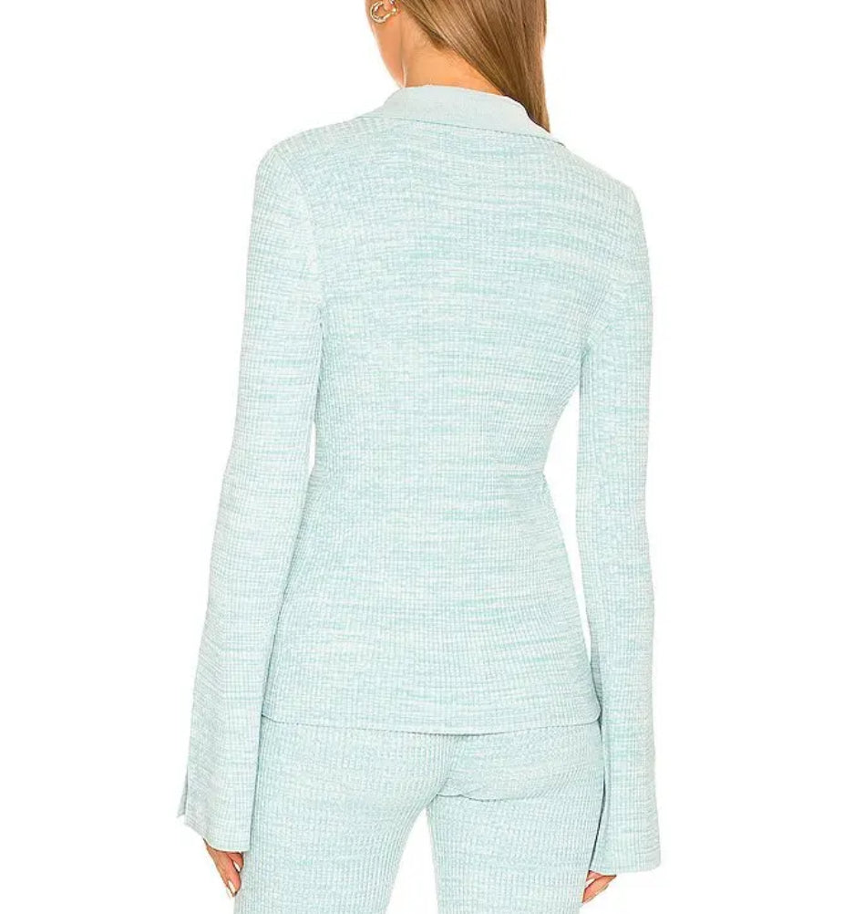 Le Ore Rimini Collared Cardigan - Sky & Arctic Marl