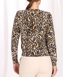 Minnie Rose Cotton Cashmere Leopard Crew