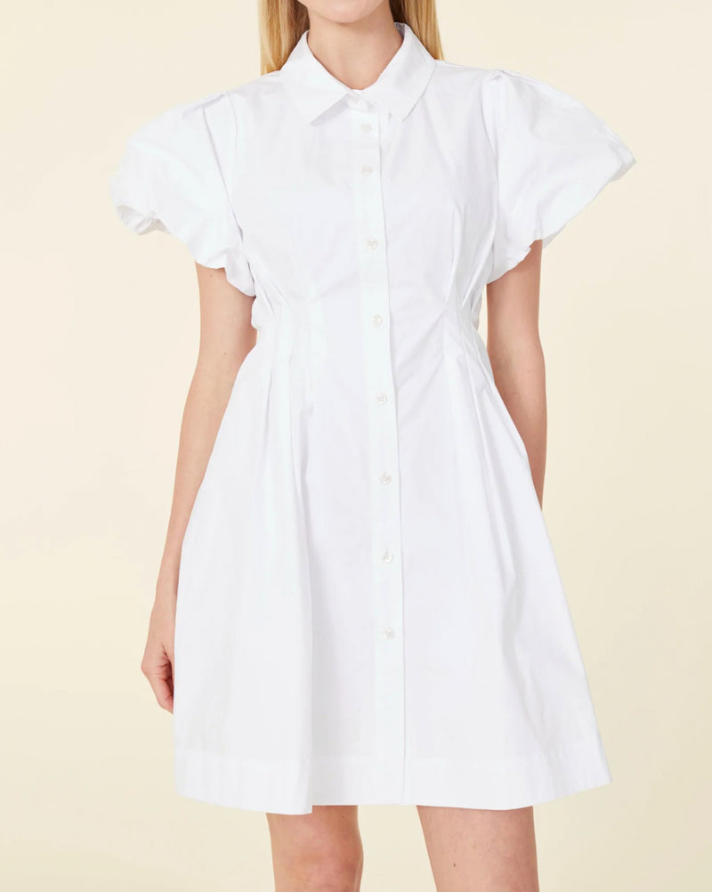 Dolce Cabo Poplin Statement Sleeve Dress - White