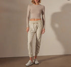 James Perse Mixed Media Pant - Talc