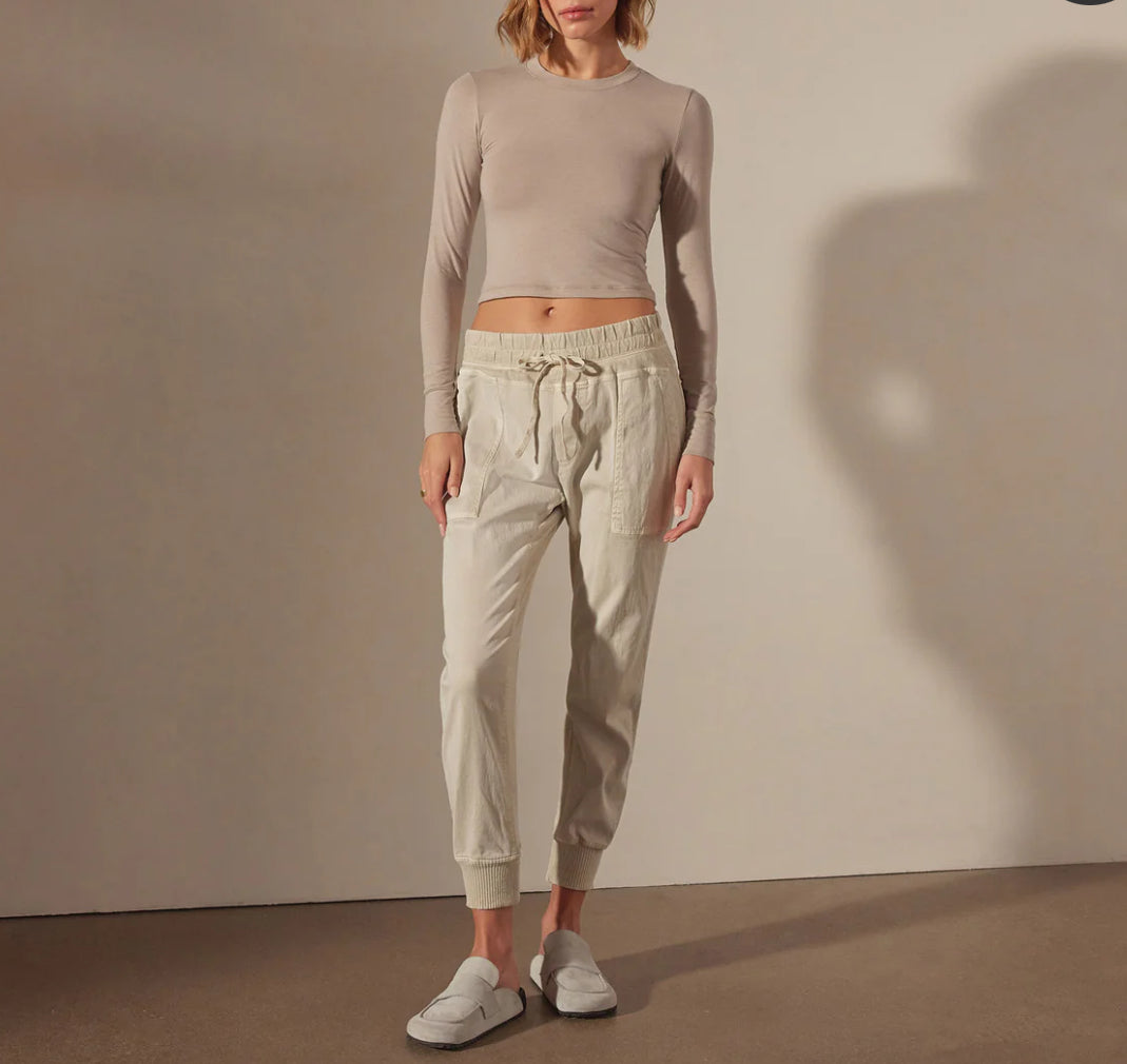 James Perse Mixed Media Pant - Talc