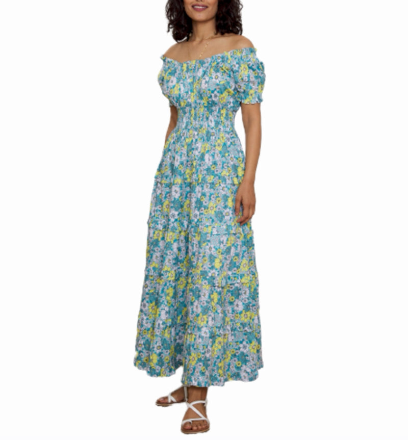 Pink City Prints Rah Rah Long Dress - Retro Floral