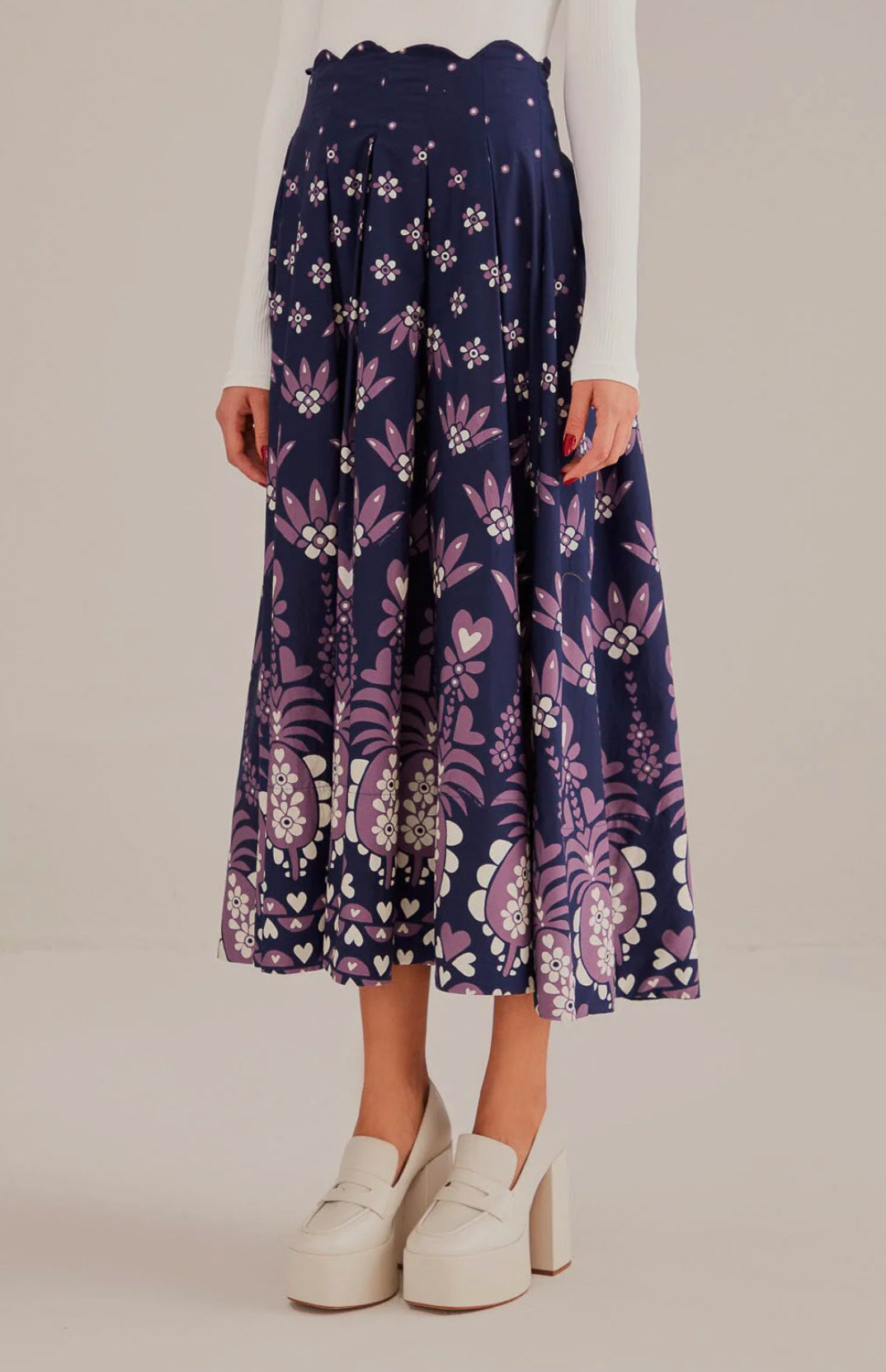 Farm Rio Ainika Martina Floral Midi Skirt