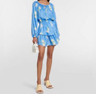 LoveShackFancy Popover Floral Dress - Blueberry Lemonade