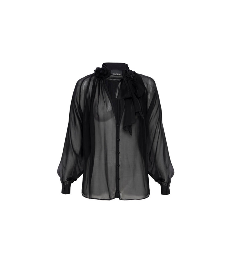 Le Superbe Ms Bouquet Paris Floral Blouse - Black