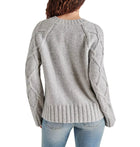 Steve Madden Micah Cable Knit Sweater - Silver/Grey