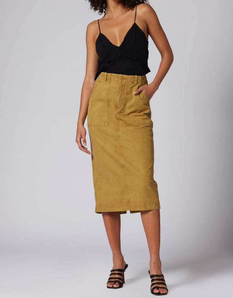 joie Riya Maxi Skirt - Ecru Olive Yellow