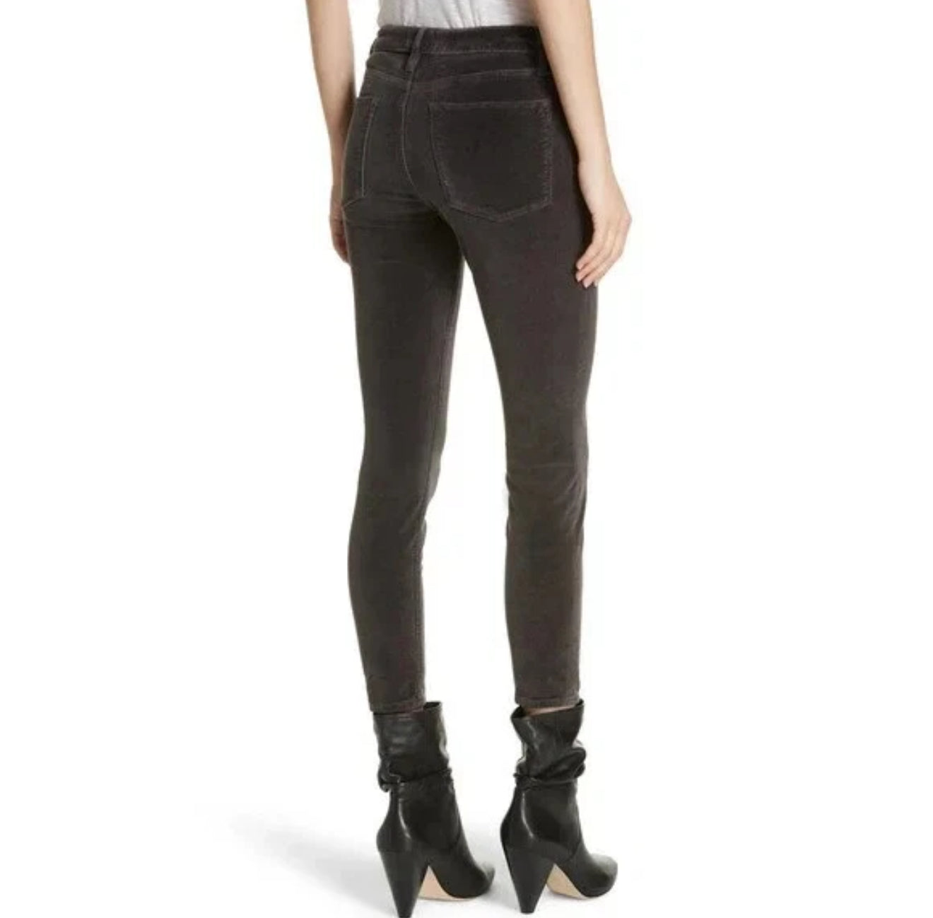 Frame Le High Skinny in Velvet - Charcoal