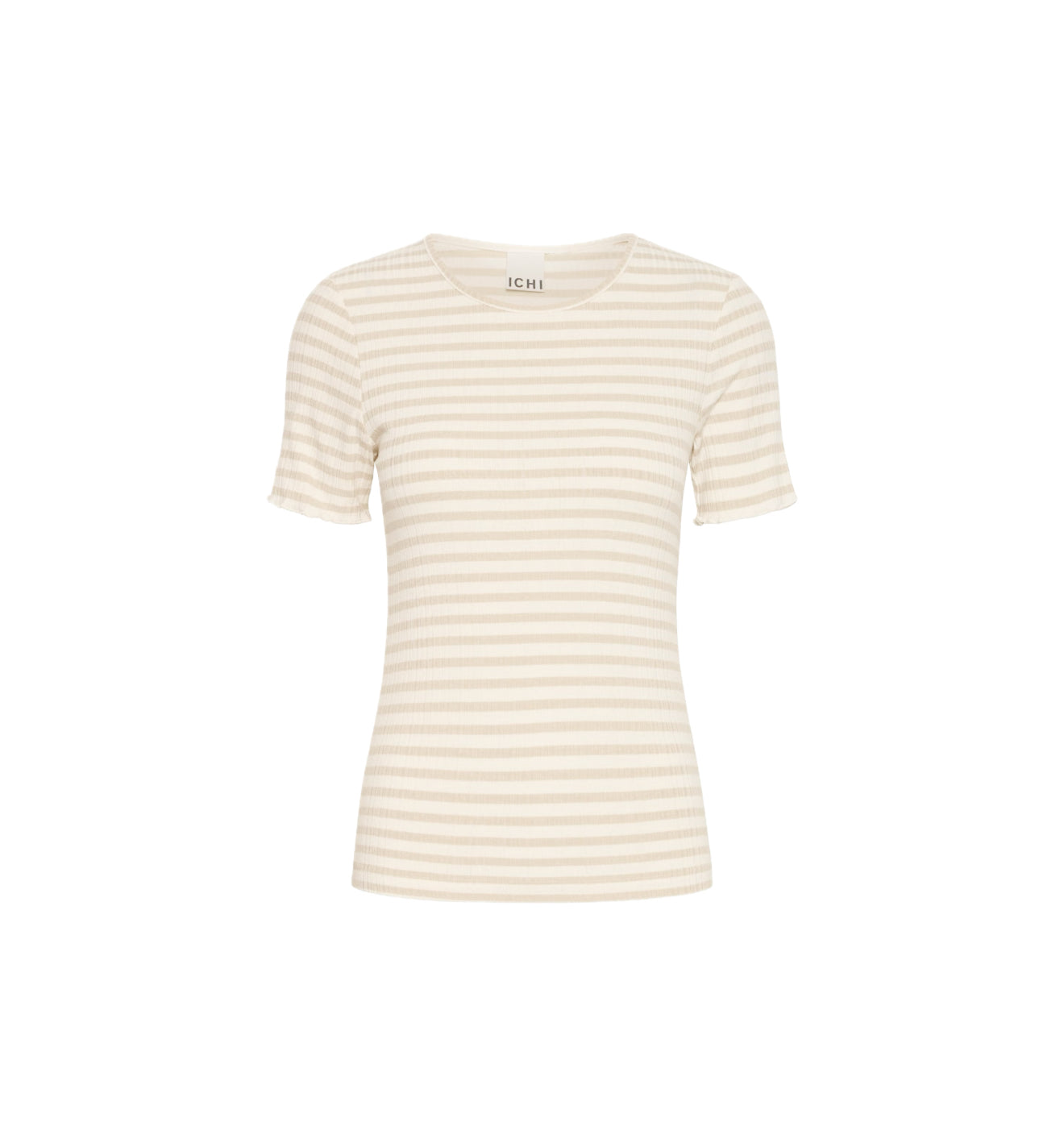 ICHI Cella Stripe T-Shirt - Oatmeal