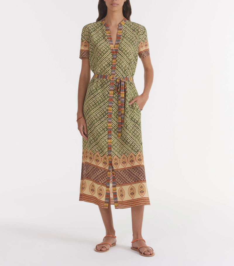 Saloni Vicki Dress - Myrtle Mosaic